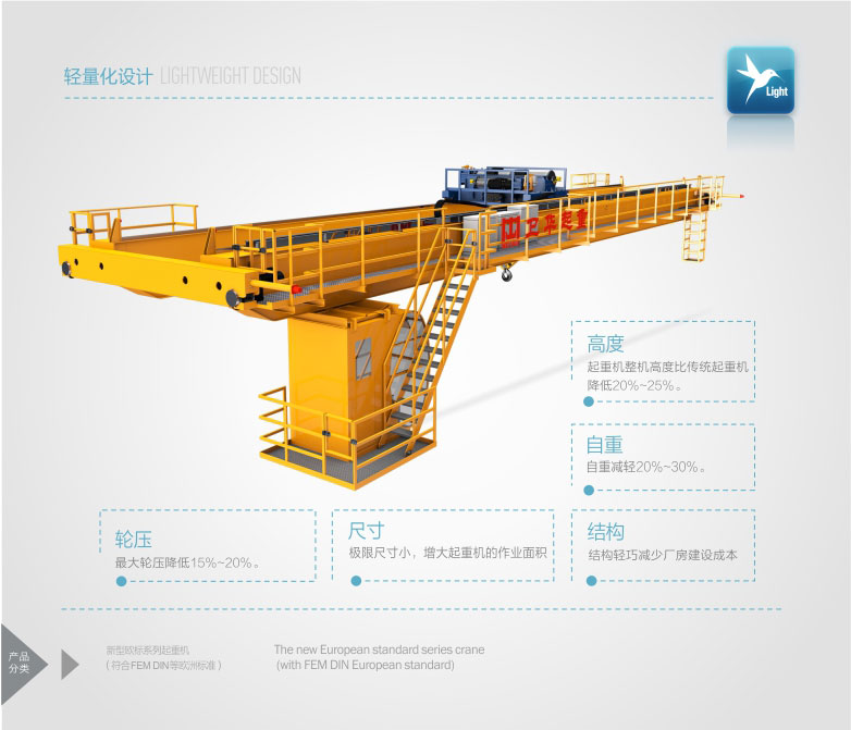 輕量化起重機;歐式起重機;通用橋式起重機